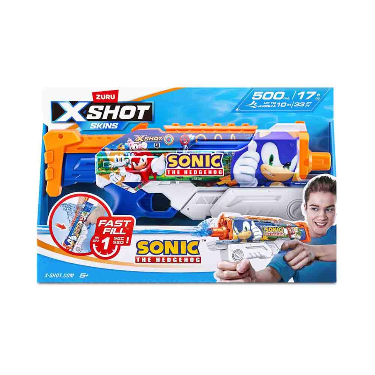 Zuru X-Shot Sonic the Hedgehog Hyperload Fast Fill Water Toy